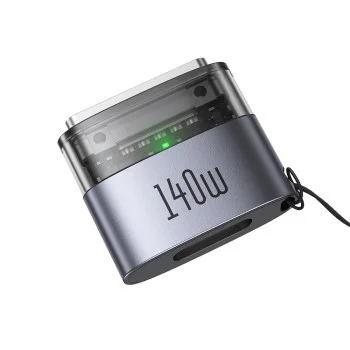 OTG адаптер Mcdodo (OT-8850) - Type-C към MagSafe 3, 140W, алуминиева сплав, LED индикатор, за MacBook Air/Pro - Черен
