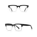 Очила за компютър Techsuit Anti-Blue Light Glasses Reflex PC (2205) - дамски, квадратни - Черен / Сребрист