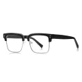Очила за компютър Techsuit Anti-Blue Light Glasses Reflex PC (2205) - дамски, квадратни - Черен / Сребрист