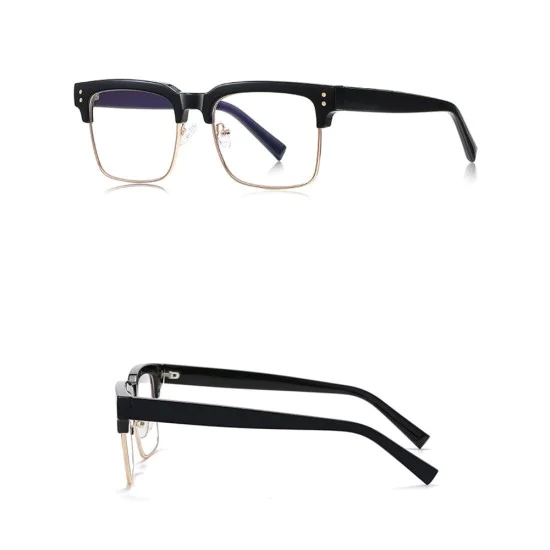 Очила за компютър Techsuit Anti-Blue Light Glasses Reflex PC (2205) - дамски, квадратни - Черен / Златист