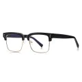 Очила за компютър Techsuit Anti-Blue Light Glasses Reflex PC (2205) - дамски, квадратни - Черен / Златист