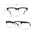 Очила за компютър Techsuit Anti-Blue Light Glasses Reflex PC (2205) - дамски, квадратни - Черен / Златист