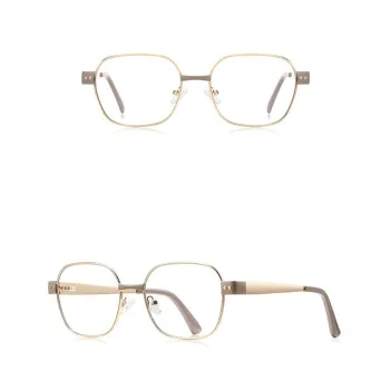 Очила за компютър Techsuit Anti-Blue Light Glasses Reflex PC (3172) - дамски, правоъгълни - Кафяв / Златист