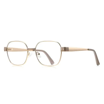 Очила за компютър Techsuit Anti-Blue Light Glasses Reflex PC (3172) - дамски, правоъгълни - Кафяв / Златист