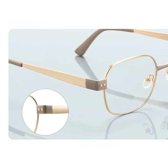 Очила за компютър Techsuit Anti-Blue Light Glasses Reflex PC (3172) - дамски, правоъгълни - Кафяв / Златист