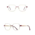 Очила за компютър Techsuit Anti-Blue Light Glasses Reflex PC (3172) - дамски, правоъгълни - Розов / Златист