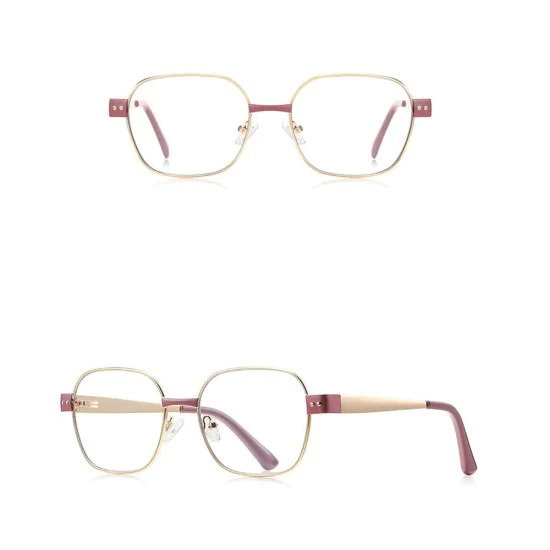 Очила за компютър Techsuit Anti-Blue Light Glasses Reflex PC (3172) - дамски, правоъгълни - Розов / Златист