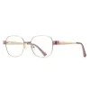 Очила за компютър Techsuit Anti-Blue Light Glasses Reflex PC (3172) - дамски, правоъгълни - Розов / Златист
