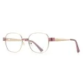 Очила за компютър Techsuit Anti-Blue Light Glasses Reflex PC (3172) - дамски, правоъгълни - Розов / Златист