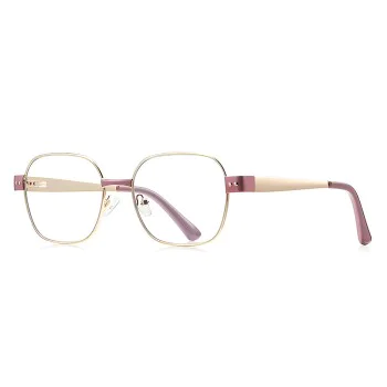Очила за компютър Techsuit Anti-Blue Light Glasses Reflex PC (3172) - дамски, правоъгълни - Розов / Златист