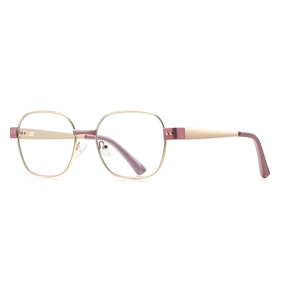 Очила за компютър Techsuit Anti-Blue Light Glasses Reflex PC (3172) - дамски, правоъгълни - Розов / Златист