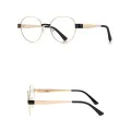 Очила за компютър Techsuit Anti-Blue Light Glasses Reflex PC (3175) - дамски, кръгли - Златист / Черен