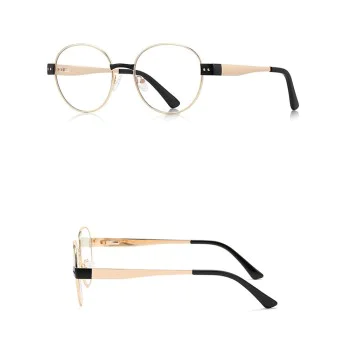 Очила за компютър Techsuit Anti-Blue Light Glasses Reflex PC (3175) - дамски, кръгли - Златист / Черен