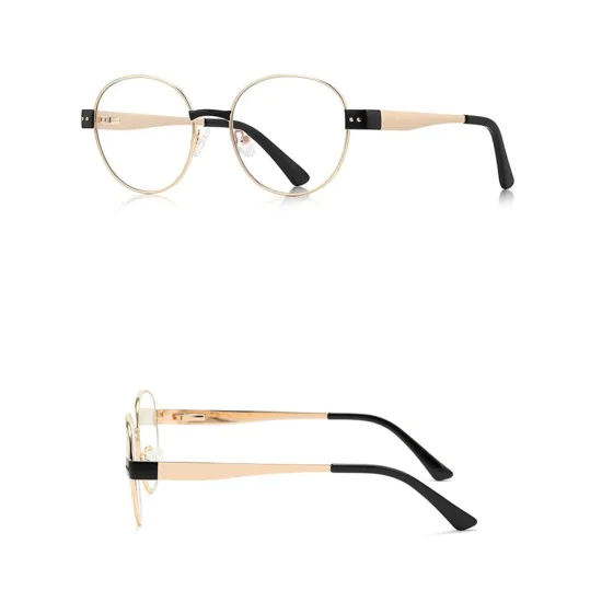 Очила за компютър Techsuit Anti-Blue Light Glasses Reflex PC (3175) - дамски, кръгли - Златист / Черен