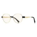 Очила за компютър Techsuit Anti-Blue Light Glasses Reflex PC (3175) - дамски, кръгли - Златист / Черен