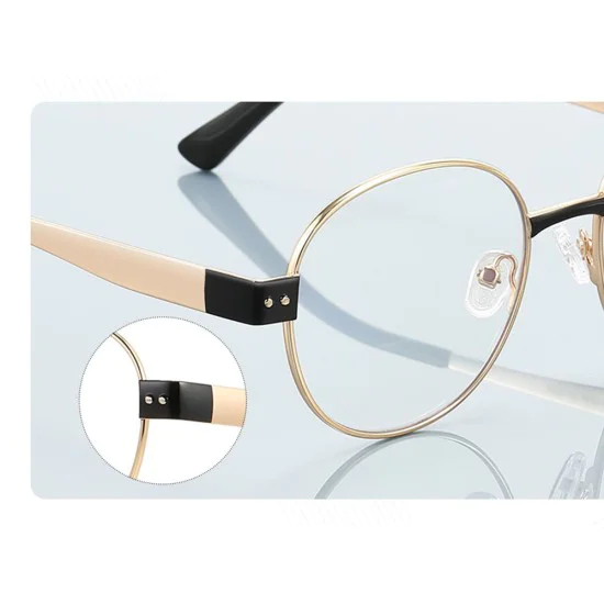 Очила за компютър Techsuit Anti-Blue Light Glasses Reflex PC (3175) - дамски, кръгли - Златист / Черен