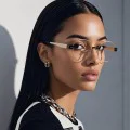 Очила за компютър Techsuit Anti-Blue Light Glasses Reflex PC (3175) - дамски, кръгли - Златист / Черен