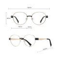 Очила за компютър Techsuit Anti-Blue Light Glasses Reflex PC (3175) - дамски, кръгли - Златист / Принт