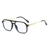 Очила за компютър Techsuit Anti-Blue Light Glasses Reflex PC (83092) - унисекс, големи квадратни - Черен / Златист