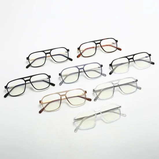 Очила за компютър Techsuit Anti-Blue Light Glasses Reflex PC (83092) - унисекс, големи квадратни - Черен / Златист