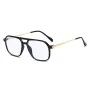 Очила за компютър Techsuit Anti-Blue Light Glasses Reflex PC (83092) - унисекс, големи квадратни - Черен / Златист