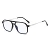 Очила за компютър Techsuit Anti-Blue Light Glasses Reflex PC (83092) - унисекс, големи квадратни - Мат Черен / Сребрист