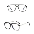 Очила за компютър Techsuit Anti-Blue Light Glasses Reflex PC (83092) - унисекс, големи квадратни - Мат Черен / Сребрист