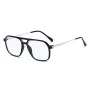 Очила за компютър Techsuit Anti-Blue Light Glasses Reflex PC (83092) - унисекс, големи квадратни - Мат Черен / Сребрист