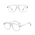 Очила за компютър Techsuit Anti-Blue Light Glasses Reflex PC (83092) - унисекс, големи квадратни - Прозрачен / Сребрист