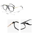 Очила за компютър Techsuit Anti-Blue Light Glasses Reflex PC (83092) - унисекс, големи квадратни - Прозрачен / Сребрист