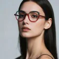 Очила за компютър Techsuit Anti-Blue Light Glasses Reflex PC (LS051) - дамски, голяма рамка - Черни