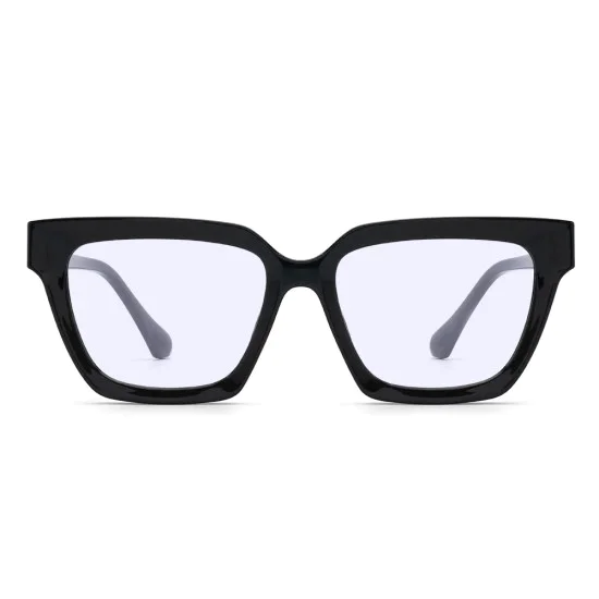 Очила за компютър Techsuit Anti-Blue Light Glasses Reflex PC (LS083) - дамски, големи квадратни - Черни