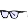 Очила за компютър Techsuit Anti-Blue Light Glasses Reflex PC (LS083) - дамски, големи квадратни - Черни