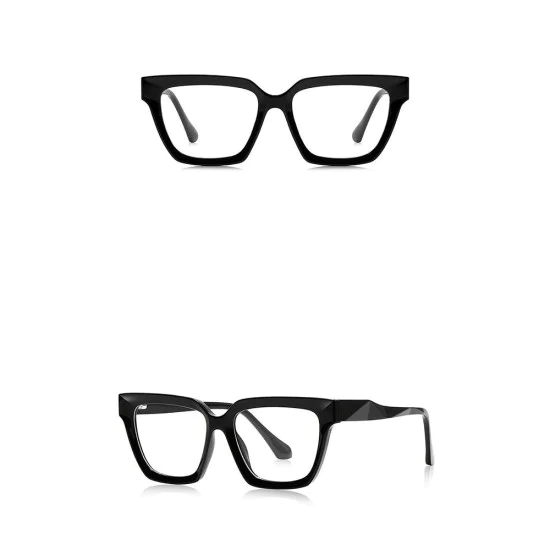Очила за компютър Techsuit Anti-Blue Light Glasses Reflex PC (LS083) - дамски, големи квадратни - Черни