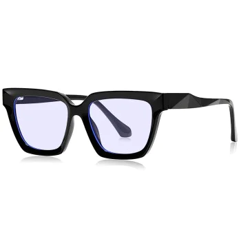 Очила за компютър Techsuit Anti-Blue Light Glasses Reflex PC (LS083) - дамски, големи квадратни - Черни
