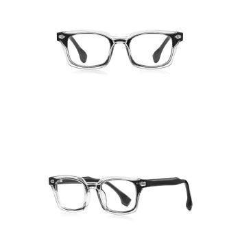 Очила за компютър Techsuit Anti-Blue Light Glasses Reflex PC (LS084) - мъжки, правоъгълни - Черен / Прозрачен