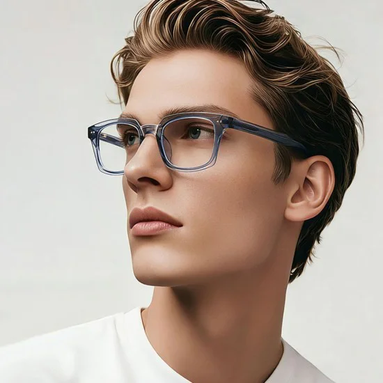Очила за компютър Techsuit Anti-Blue Light Glasses Reflex PC (LS084) - мъжки, правоъгълни - Черен / Прозрачен