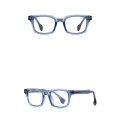 Очила за компютър Techsuit Anti-Blue Light Glasses Reflex PC (LS084) - мъжки, правоъгълни - Син прозрачен