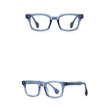 Очила за компютър Techsuit Anti-Blue Light Glasses Reflex PC (LS084) - мъжки, правоъгълни - Син прозрачен