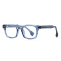 Очила за компютър Techsuit Anti-Blue Light Glasses Reflex PC (LS084) - мъжки, правоъгълни - Син прозрачен