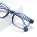 Очила за компютър Techsuit Anti-Blue Light Glasses Reflex PC (LS084) - мъжки, правоъгълни - Син прозрачен