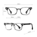 Очила за компютър Techsuit Anti-Blue Light Glasses Reflex PC (LS084) - мъжки, правоъгълни - Син прозрачен