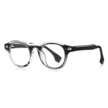 Очила за компютър Techsuit Anti-Blue Light Glasses Reflex PC (LS088) - дамски, кръгли - Черен градиент