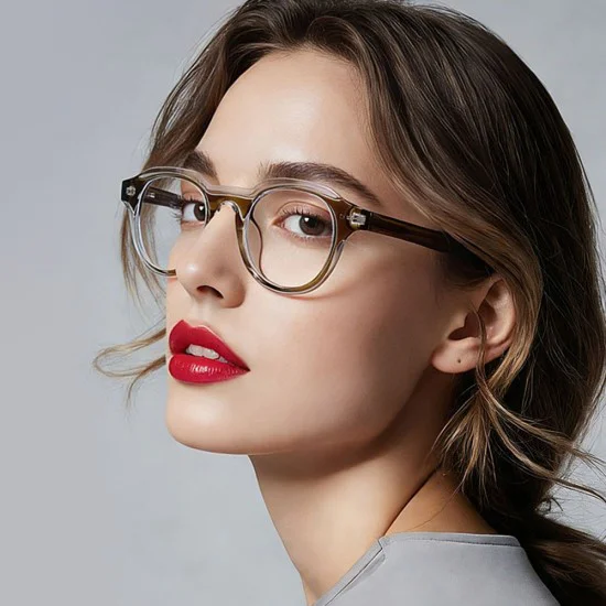 Очила за компютър Techsuit Anti-Blue Light Glasses Reflex PC (LS088) - дамски, кръгли - Сив градиент