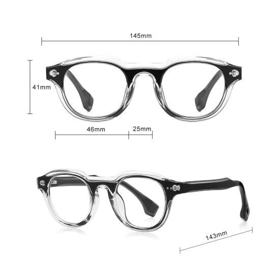 Очила за компютър Techsuit Anti-Blue Light Glasses Reflex PC (LS088) - дамски, кръгли - Сив градиент