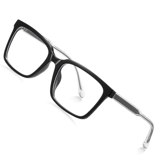 Очила за компютър Techsuit Anti-Blue Light Glasses Reflex PC (LS091) - мъжки, плосък връх - Черни