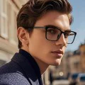 Очила за компютър Techsuit Anti-Blue Light Glasses Reflex PC (LS091) - мъжки, плосък връх - Черни