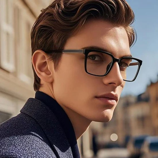 Очила за компютър Techsuit Anti-Blue Light Glasses Reflex PC (LS091) - мъжки, плосък връх - Черни