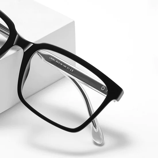 Очила за компютър Techsuit Anti-Blue Light Glasses Reflex PC (LS091) - мъжки, плосък връх - Черни