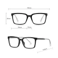 Очила за компютър Techsuit Anti-Blue Light Glasses Reflex PC (LS091) - мъжки, плосък връх - Черни
